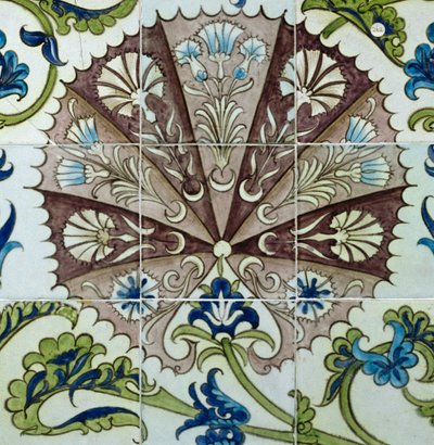 Tile panel with floral design by William de Morgan